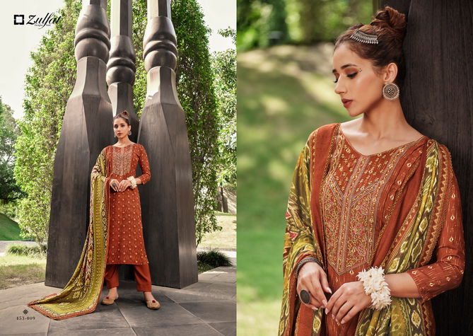 Zulfat Amanda Fancy Festive Wear Pashmina Dress Material Collection